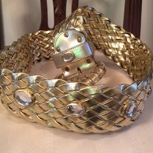 Women's Classy Beautiful Versatile GOLD TWISTED BELT with Sparkling Rhinestones!